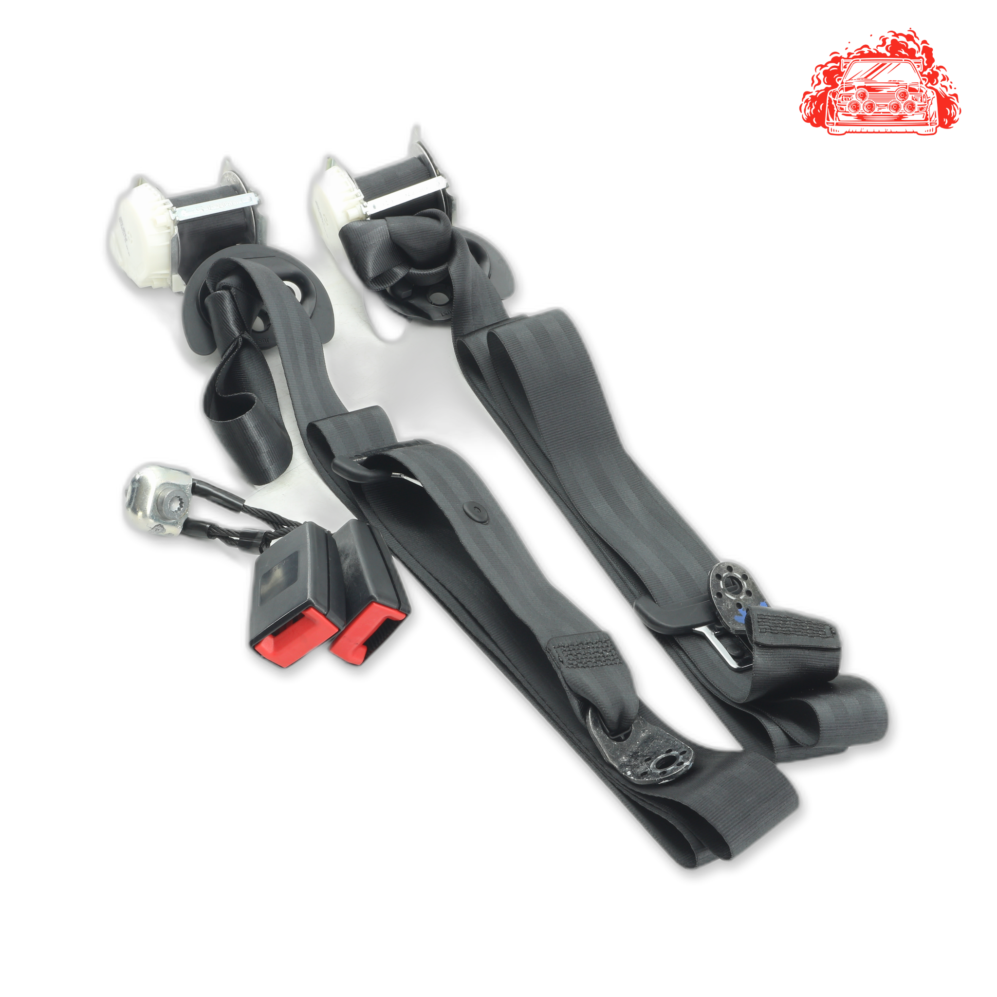 Used Volkswagen Polo 1.2 TSI Trendline Rear Non Pretensioner Seat Belt Set - OEM Part 34066879A,34066878A,6R0857739A