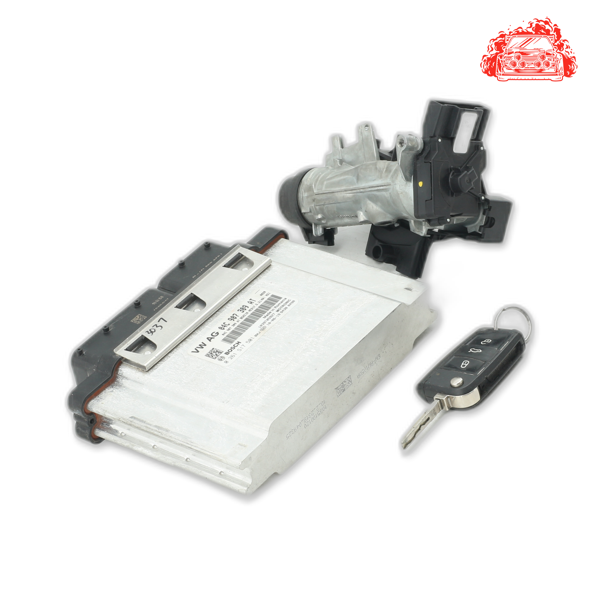Used VW Polo 1.0 TSI ECU + Ignition + Keys + Barrels - 04C907309AT