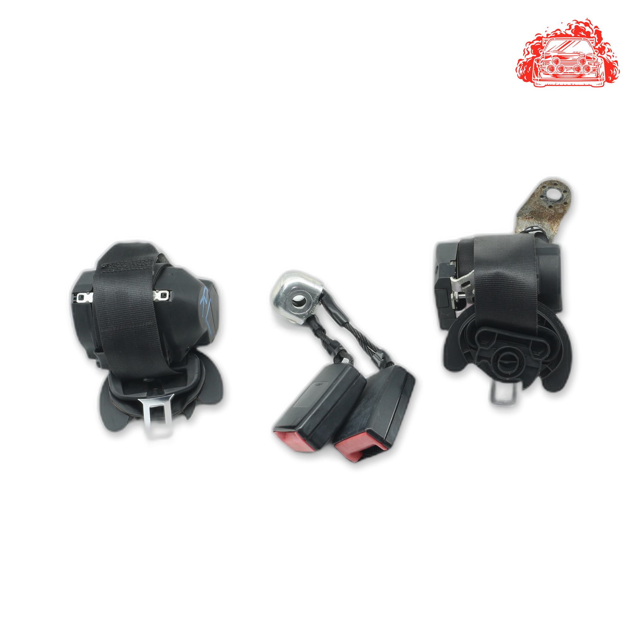 Used VOLKSWAGEN Polo comfortline Rear Non Pretensioner Seat Belt Set - OEM Part 6R0057806A