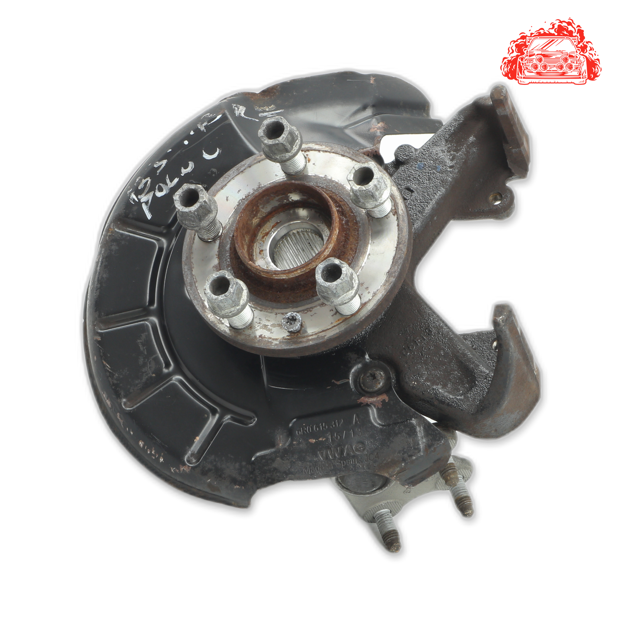 Used VOLKSWAGEN POLO 1.2 TDI BLUEMOTION 5DR Driver Side Front Knuckle and Hub - OEM Part 6R0615312A
