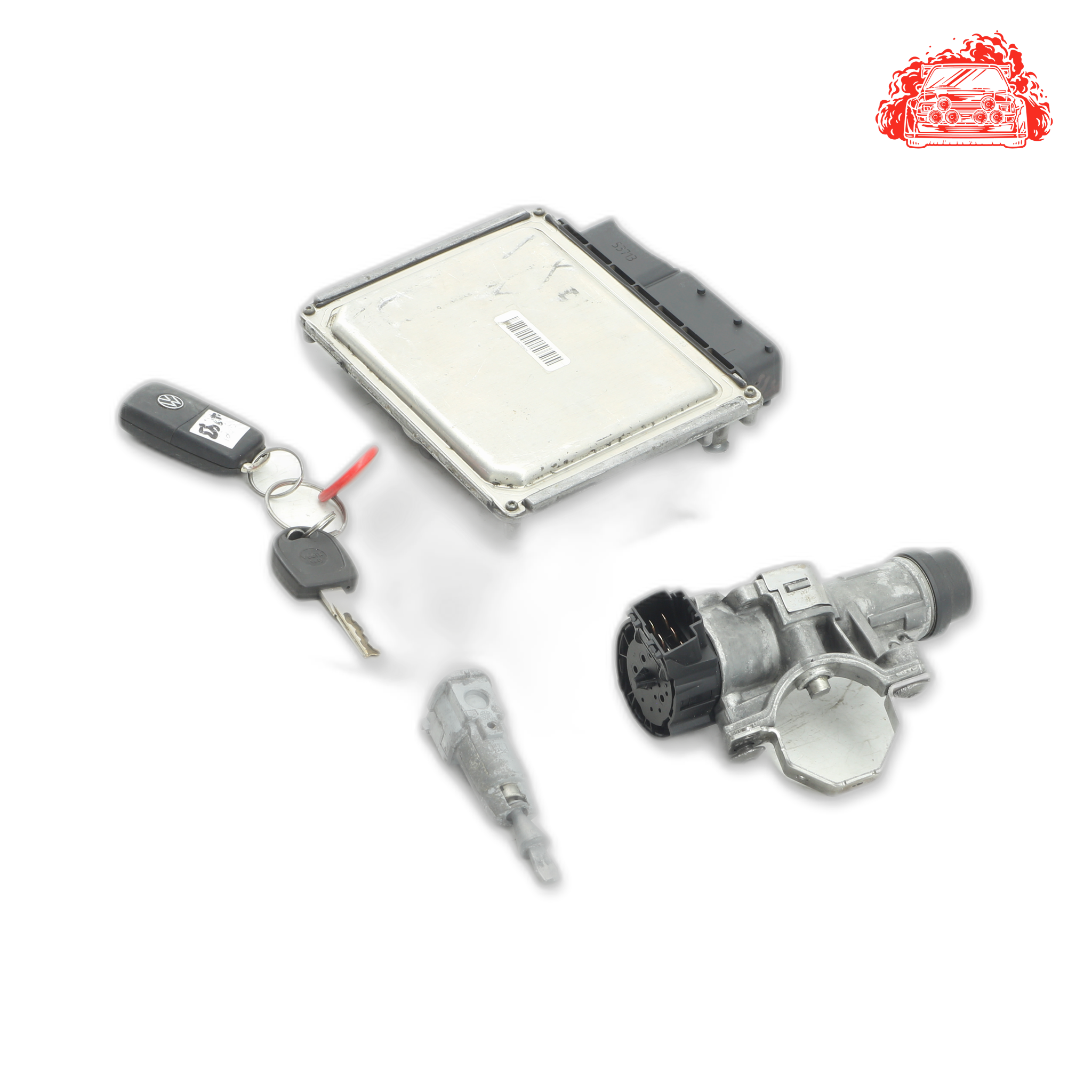 Used VOLKSWAGEN POLO 1.2 TDI BLUEMOTION 5DR ECU + IGNITION + KEYS + BARRELS - OEM Part 03P906021AH